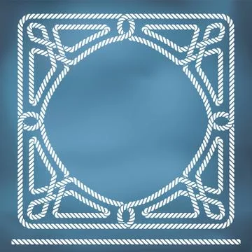 Nautical rope knote border Stock Illustration