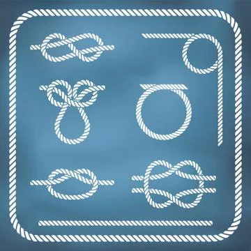 Nautical rope knotes Stock Illustration