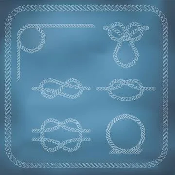 Nautical rope knotes Stock Illustration