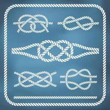 Nautical rope knotes Stock Illustration