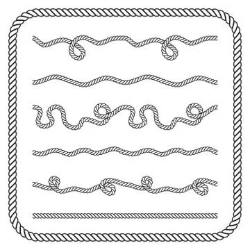 Nautical rope knotes Stock Illustration