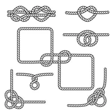 Nautical rope knots Stock Illustration