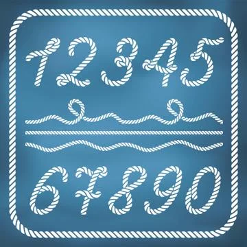 Nautical rope letters Illustrazione stock