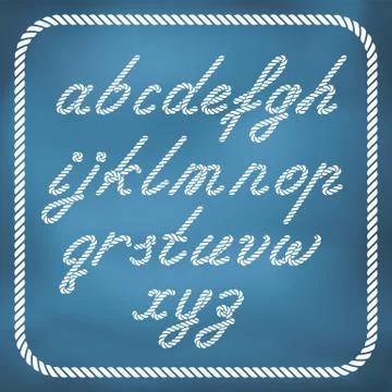 Nautical rope letters Illustrazione stock