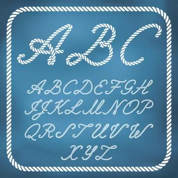 Nautical rope letters Stock Illustration
