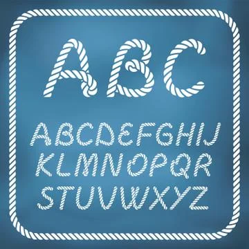 Nautical rope letters Stock Illustration