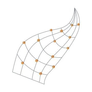 Nautical rope netting semi flat color vector object Illustrazione stock