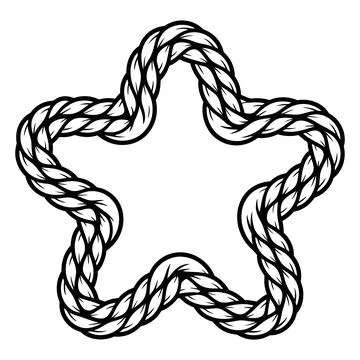 Nautical Rope Star Frame Vector Illustration Stock Illustration