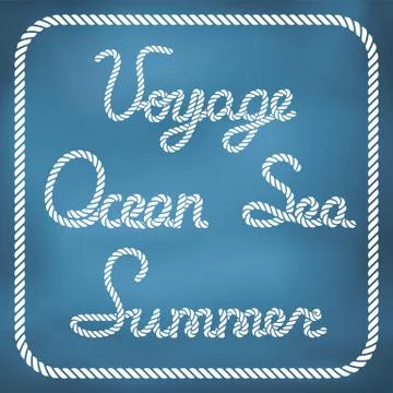 Nautical rope text Illustrazione stock