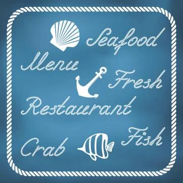 Nautical rope words Illustrazione stock