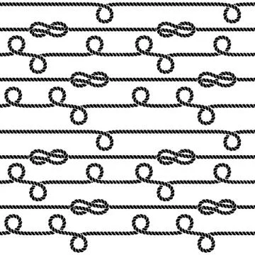 Nautical ropes and knots vector seamless pattern イラスト素材