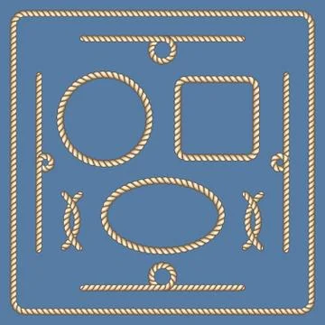 Nautical ropes vector frames set イラスト素材