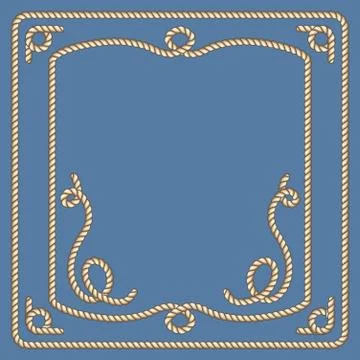 Nautical ropes vector frames set Stock Illustration