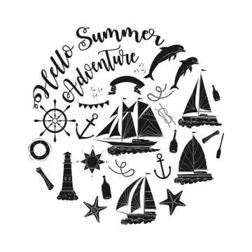 Nautical  sea composition Stock Illustration