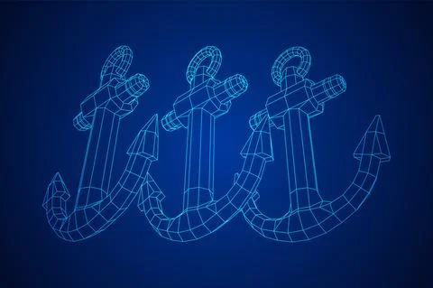 Nautical sea ship anchor vector Stock Illustration