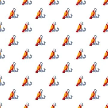 Nautical seamless pattern with colorful parrots and anchors Stock Illustration
