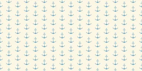 Nautical seamless pattern with geometric ship anchors Stock Illustration