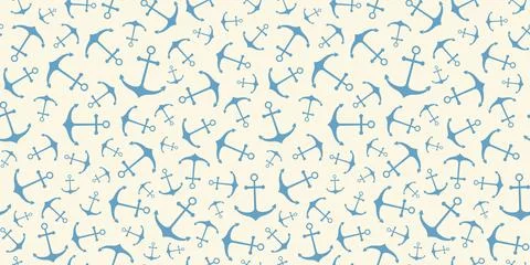 Nautical seamless pattern with geometric ship anchors Illustrazione stock