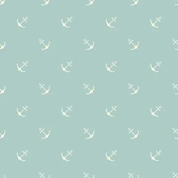 Nautical seamless pattern with geometric ship anchors Stock Illustration