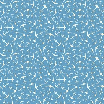 Nautical seamless pattern with geometric ship anchors Illustrazione stock