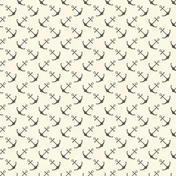 Nautical seamless pattern with geometric ship anchors Stock Illustration