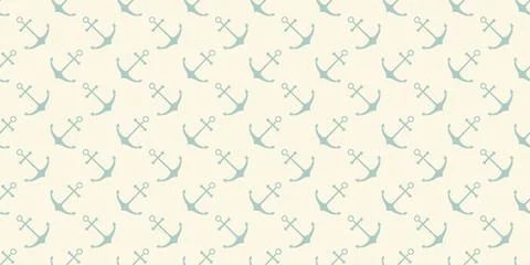 Nautical seamless pattern with geometric ship anchors Stock Illustration