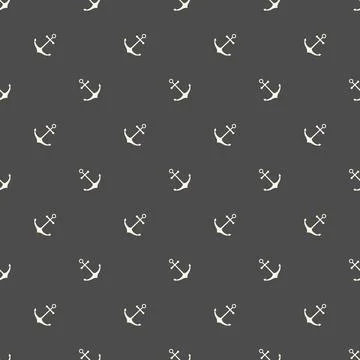 Nautical seamless pattern with geometric ship anchors Illustrazione stock