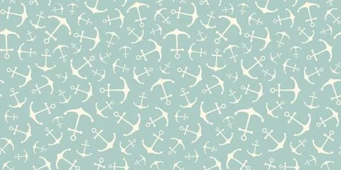Nautical seamless pattern with geometric ship anchors Stock Illustration