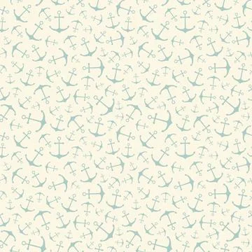 Nautical seamless pattern with geometric ship anchors Stock Illustration