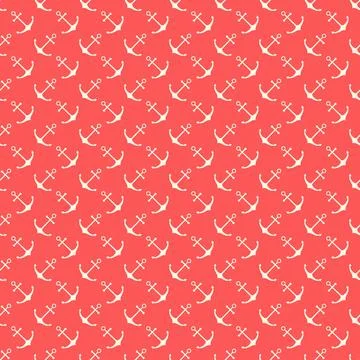 Nautical seamless pattern with geometric ship anchors Stock Illustration