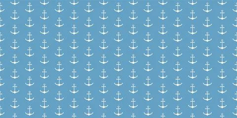 Nautical seamless pattern with geometric ship anchors Stock Illustration