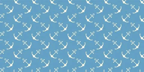 Nautical seamless pattern with geometric ship anchors Stock Illustration