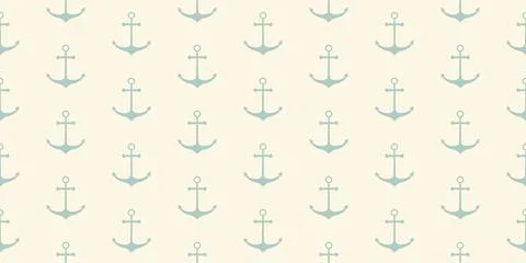 Nautical seamless pattern with geometric ship anchors Stock Illustration