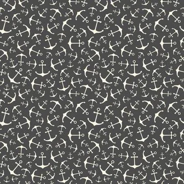 Nautical seamless pattern with geometric ship anchors Stock Illustration