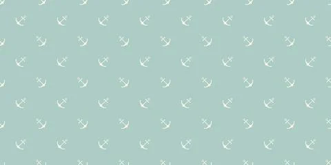 Nautical seamless pattern with geometric ship anchors Stock Illustration