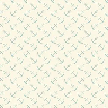 Nautical seamless pattern with geometric ship anchors Stock Illustration