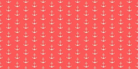Nautical seamless pattern with geometric ship anchors Stock Illustration