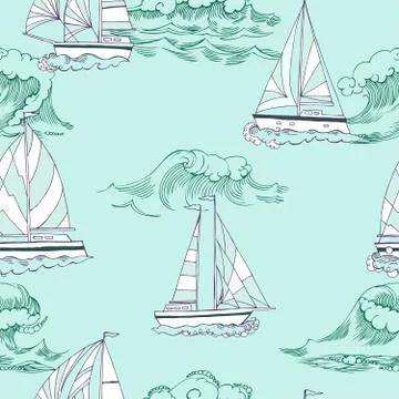 Nautical seamless pattern Stock Illustration