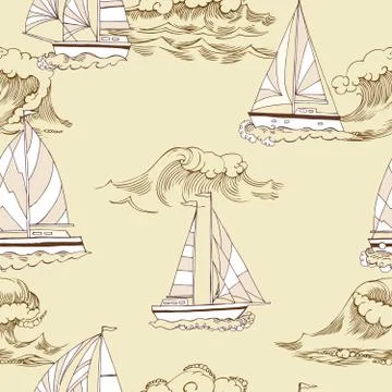Nautical seamless pattern Stock Illustration
