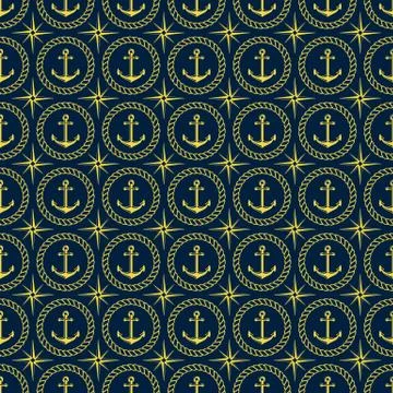 Nautical seamless pattern. Stock Illustration