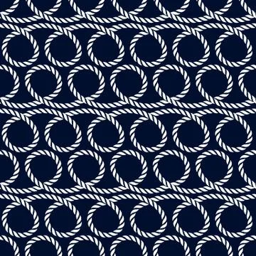 Nautical seamless pattern with rope. Vector background. Stock Illustration