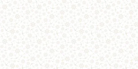 Nautical seamless pattern with ship wheels and anchors Stock Illustration