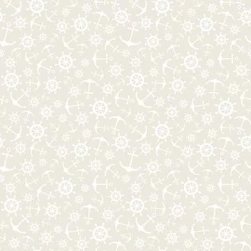 Nautical seamless pattern with ship wheels and anchors Stock Illustration