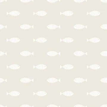 Nautical seamless pattern with swimming cartoon fish 스톡 일러스트