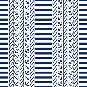 Nautical seamless pattern. Vector illustration. Stock Illustration