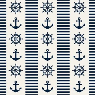 Nautical seamless pattern. Vector illustration. イラスト素材