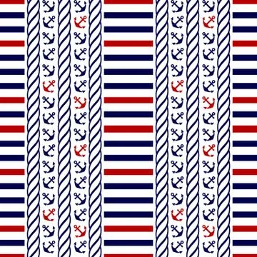 Nautical seamless pattern. Vector illustration. イラスト素材