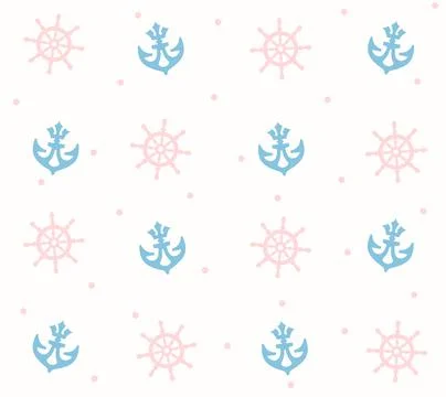 Nautical seamless patterns. Sea background. Nautical emblem. 스톡 일러스트