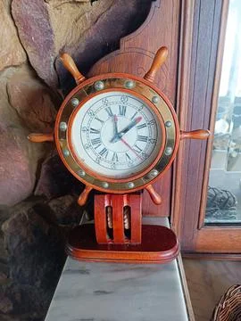 Nautical Ship Wheel Clock Stock Photos