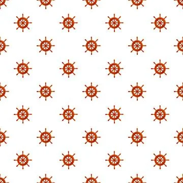 Nautical ship wheel pattern creating seamless marine background Stock Illustration